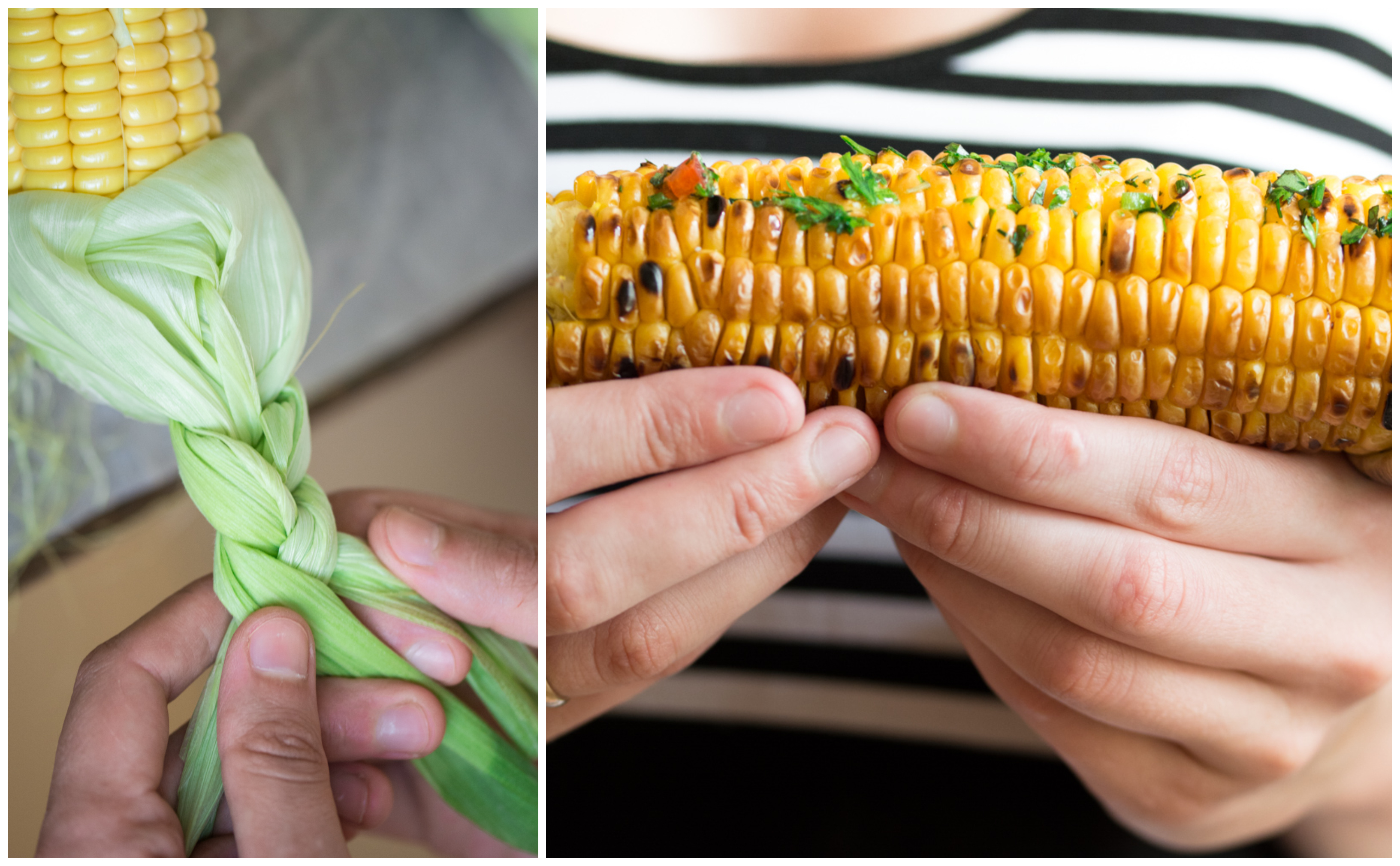 Porumb copt și unt aromatizat cu ierburi și ardei iute