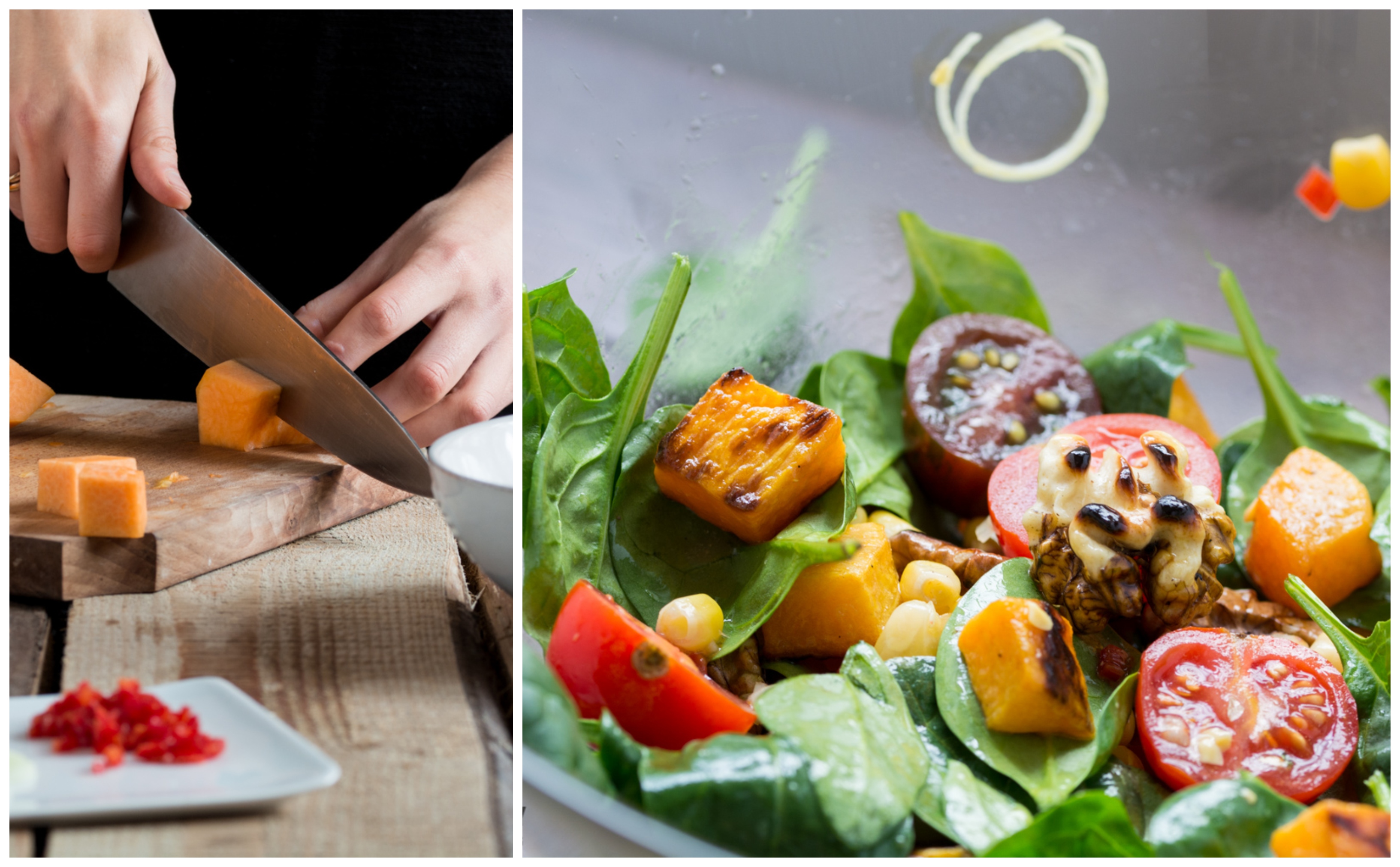 Salată de dovleac copt cu porumb dulce și nuci