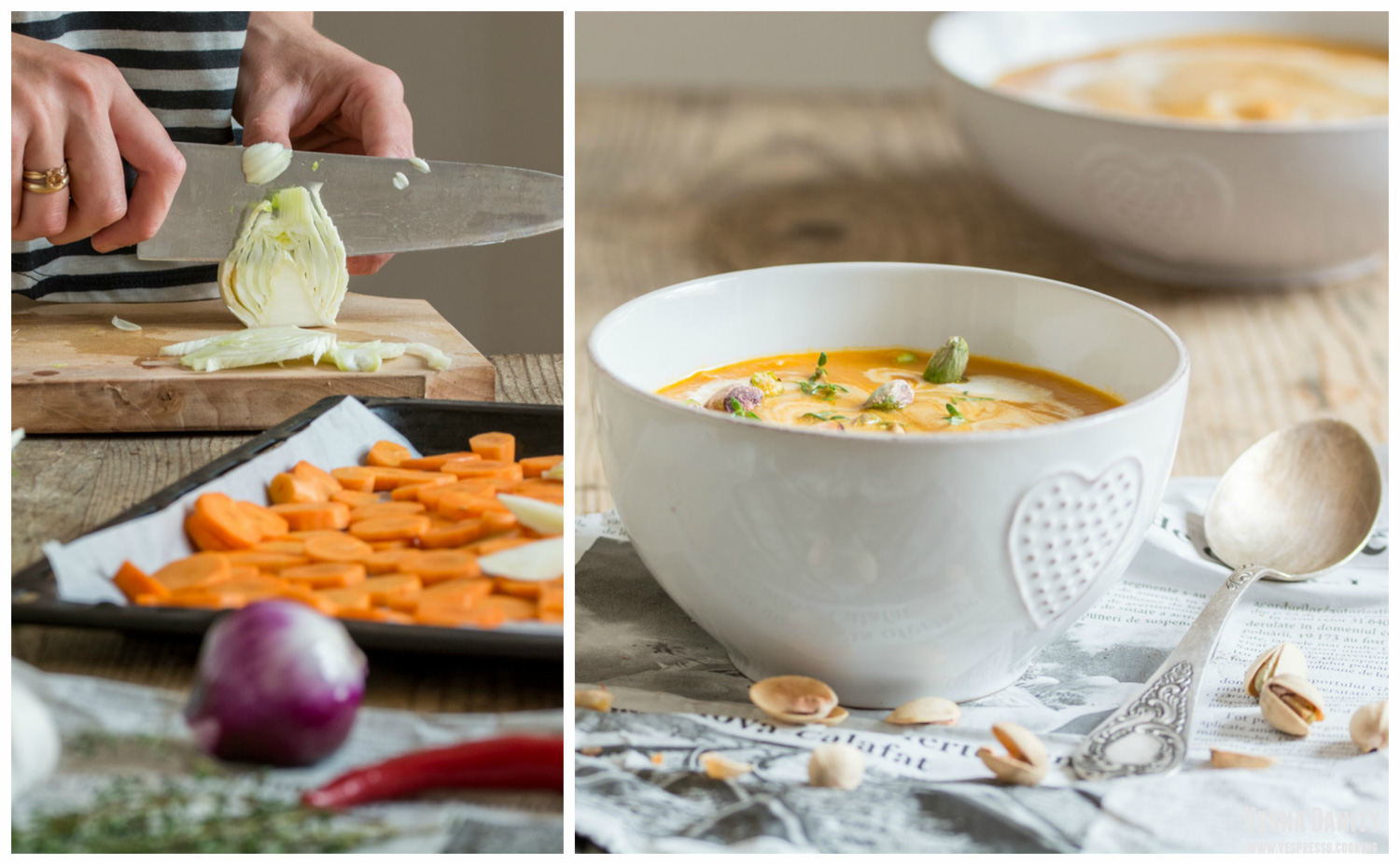 Supă-cremă de morcovi și fenicul (vegan / de post)