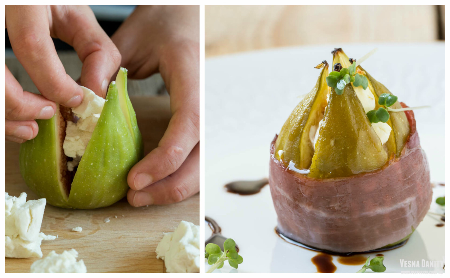 Smochine cu brânză de capră și prosciutto