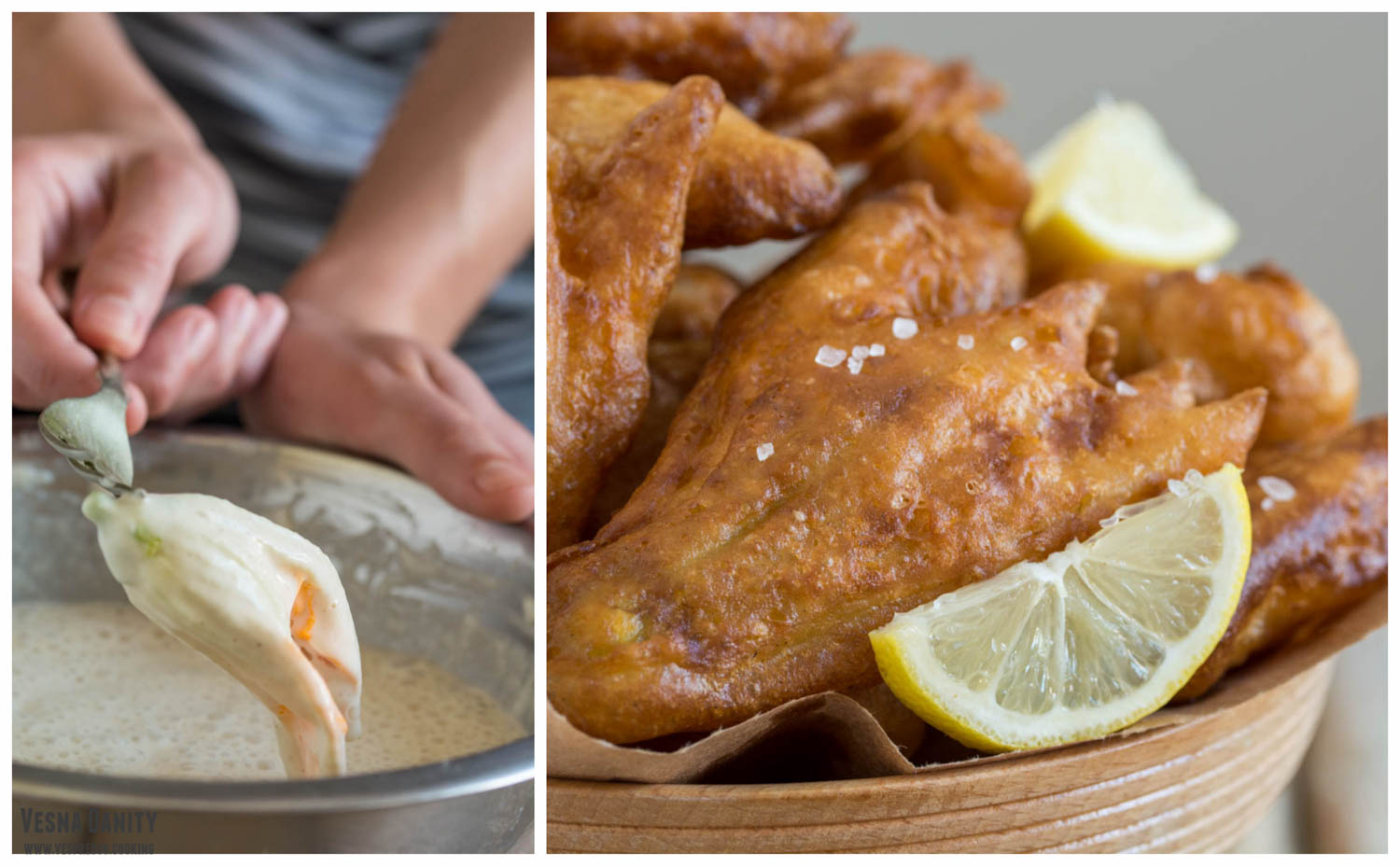 Flori de dovlecel în aluat (vegan / de post)