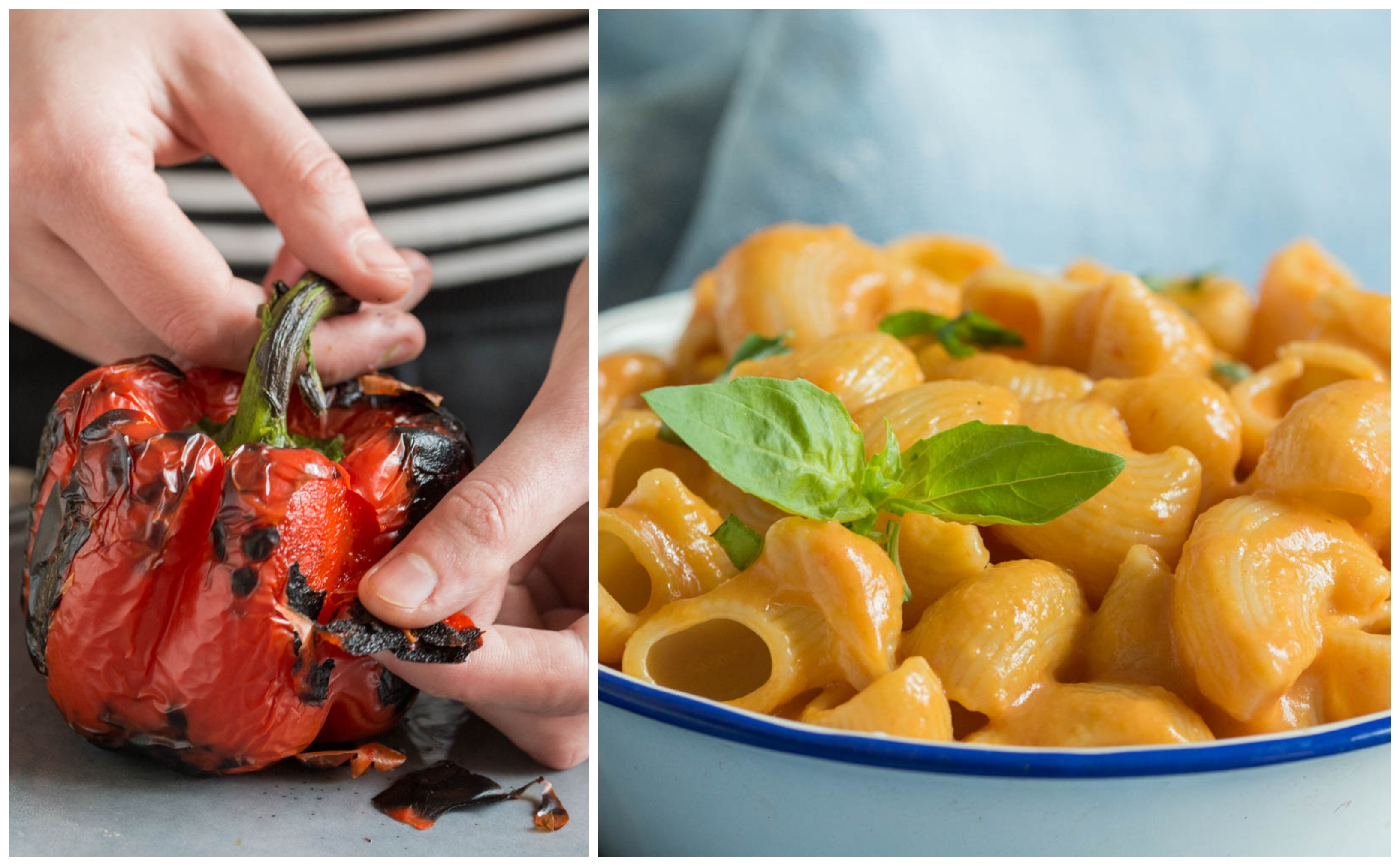 Paste cu sos cremos de ardei copți (vegan / de post)